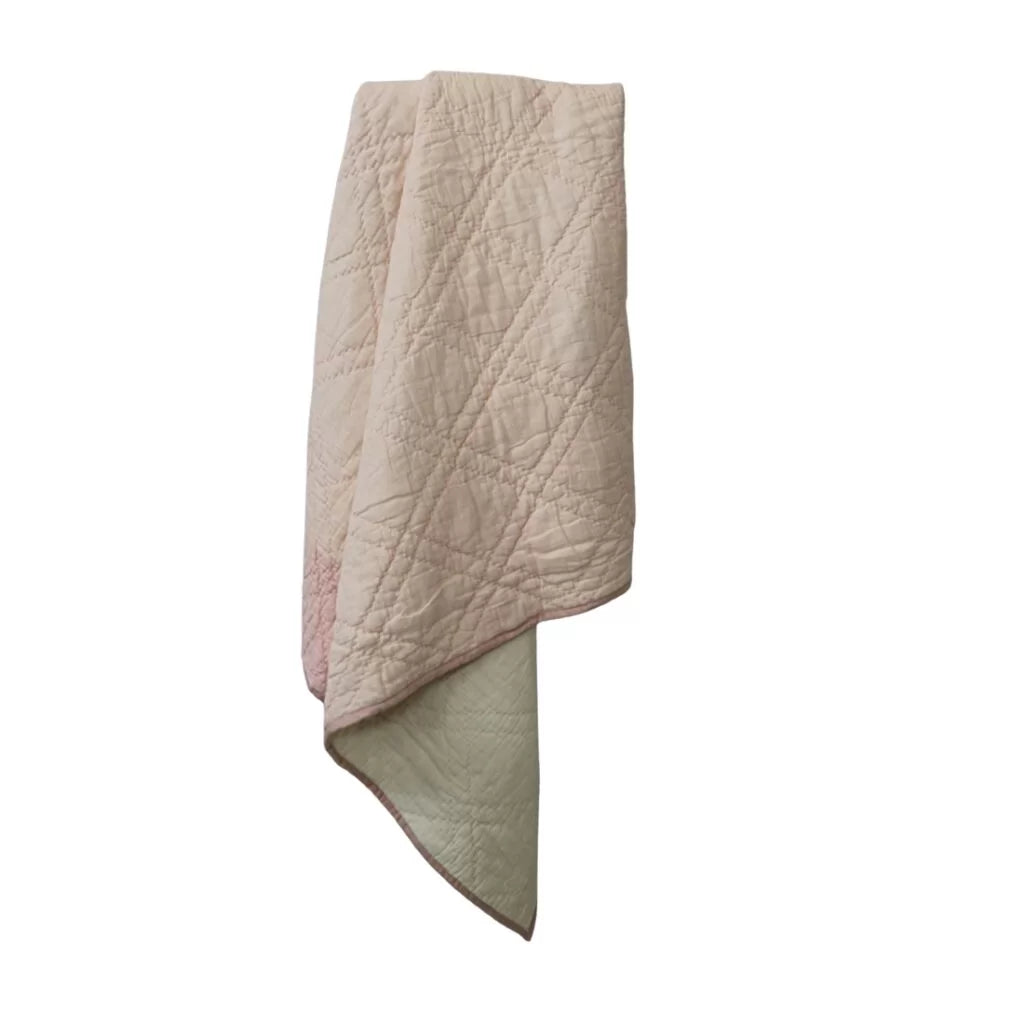 Baby Kantha Quilt in Pink – Marshmallow Collection | Handwoven Cotton