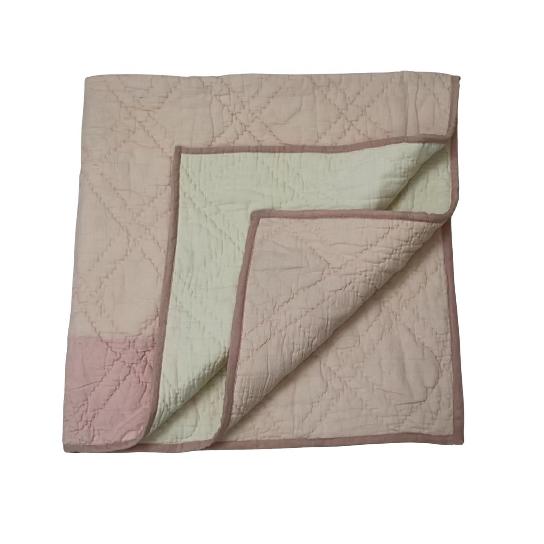 Baby Kantha Quilt in Pink – Marshmallow Collection | Handwoven Cotton