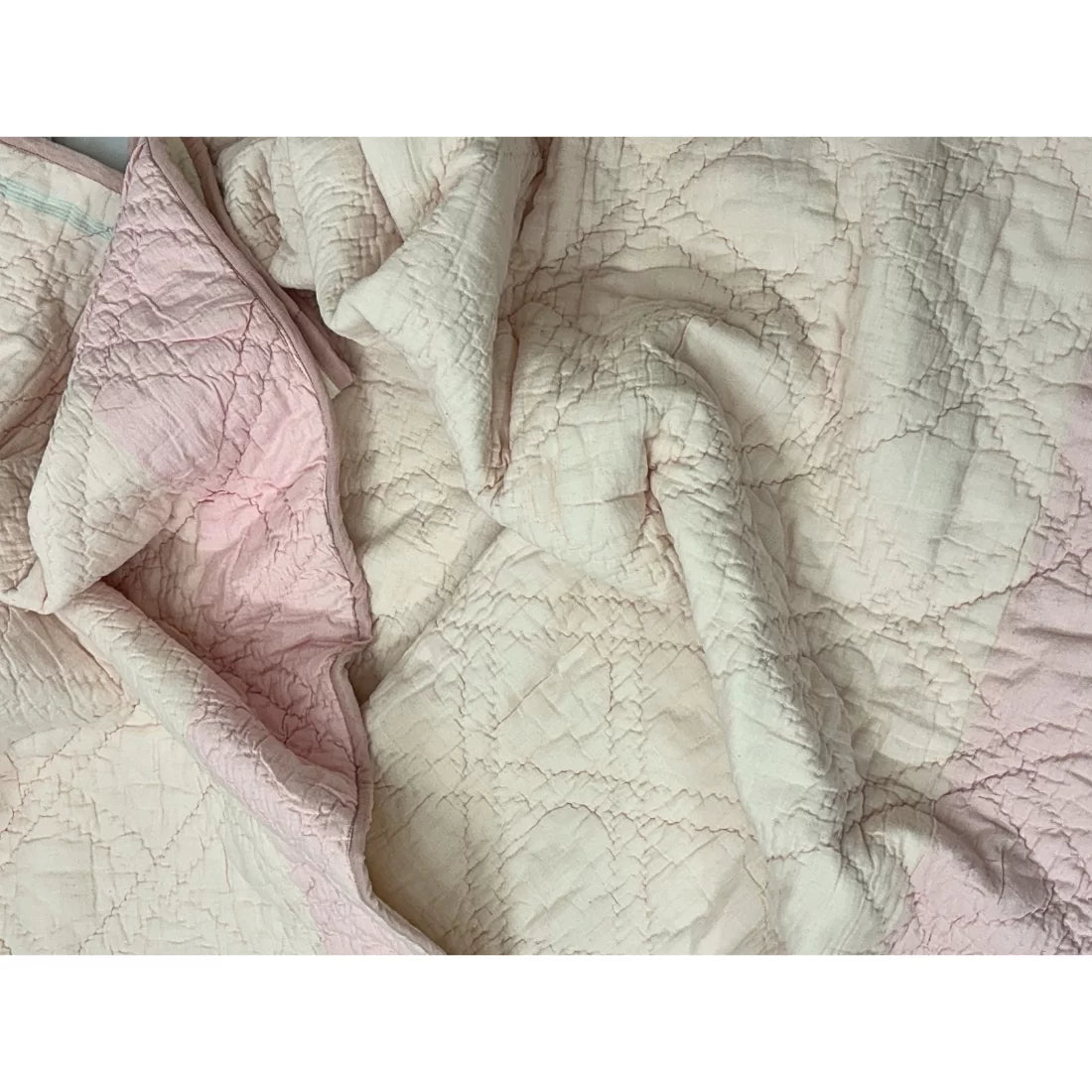Baby Kantha Quilt in Pink – Marshmallow Collection | Handwoven Cotton