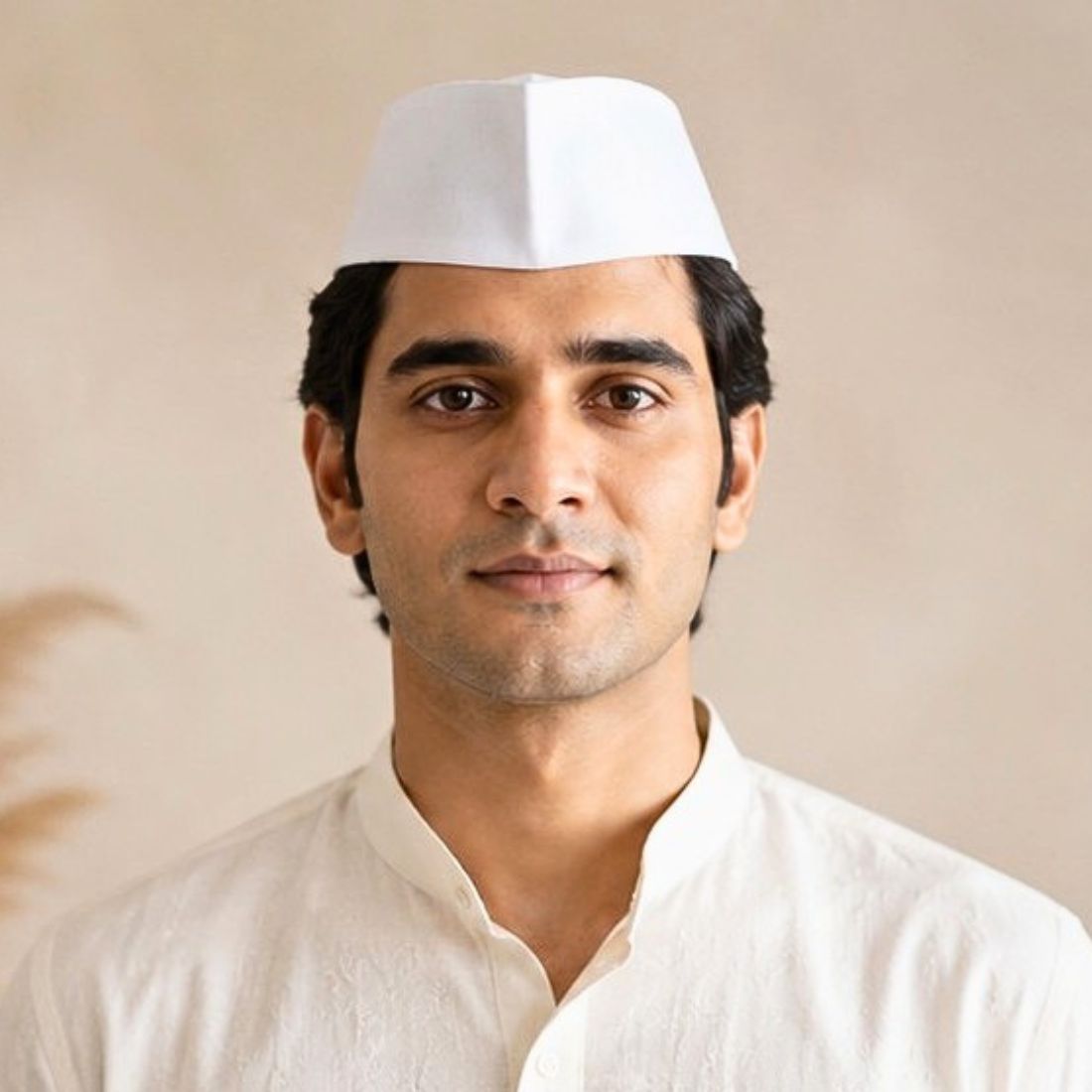 White Cotton Swadeshi Handloom Cap (Pack of 2) | Traditional Freedom Fighter Topi for Independence Day & Cultural Events