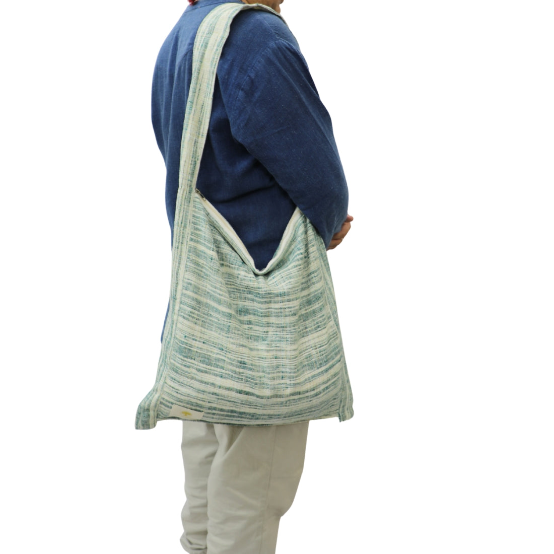 Handloom Jhola Bag Cotton – Forest Green Tote