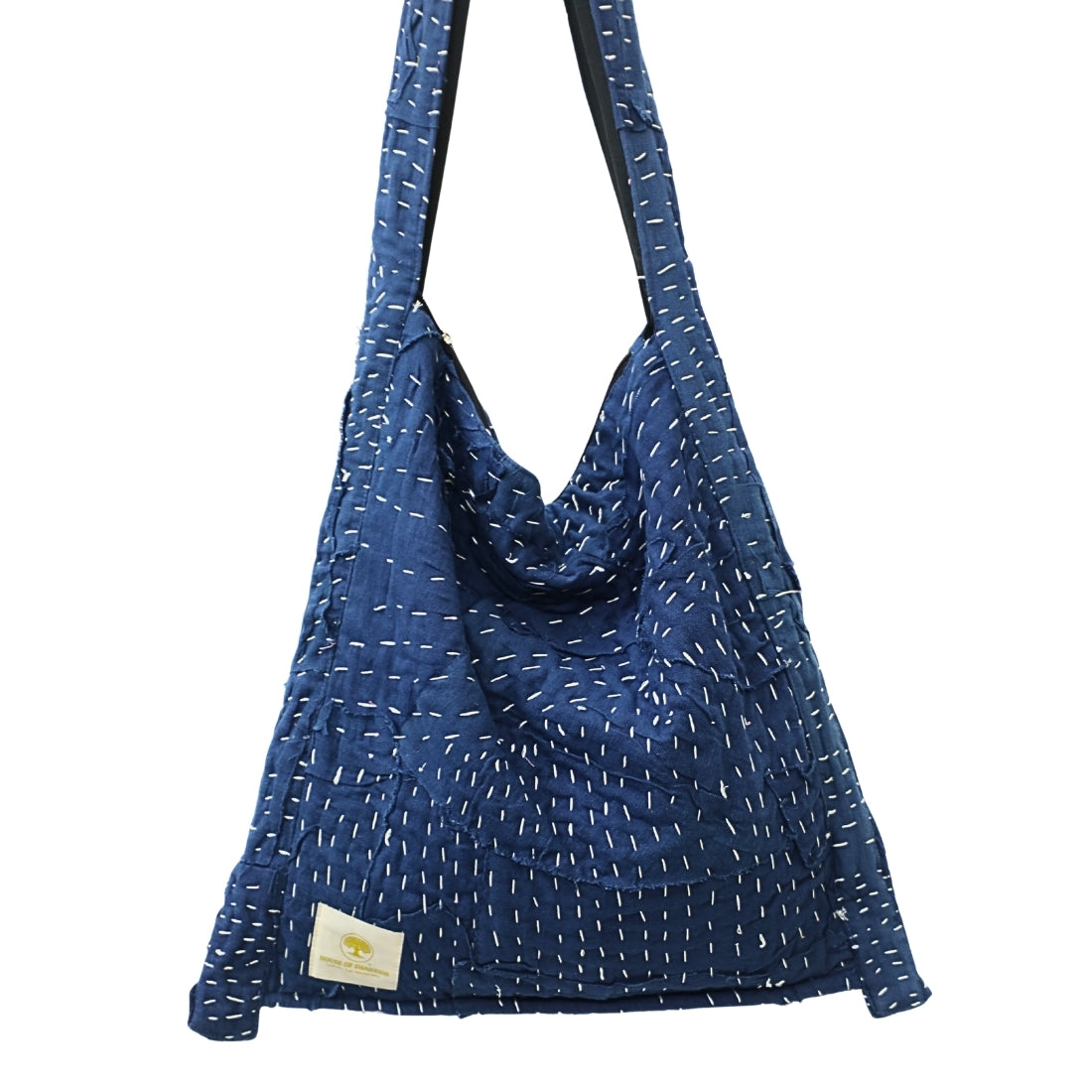 Indigo Kantha Patchwork Bag