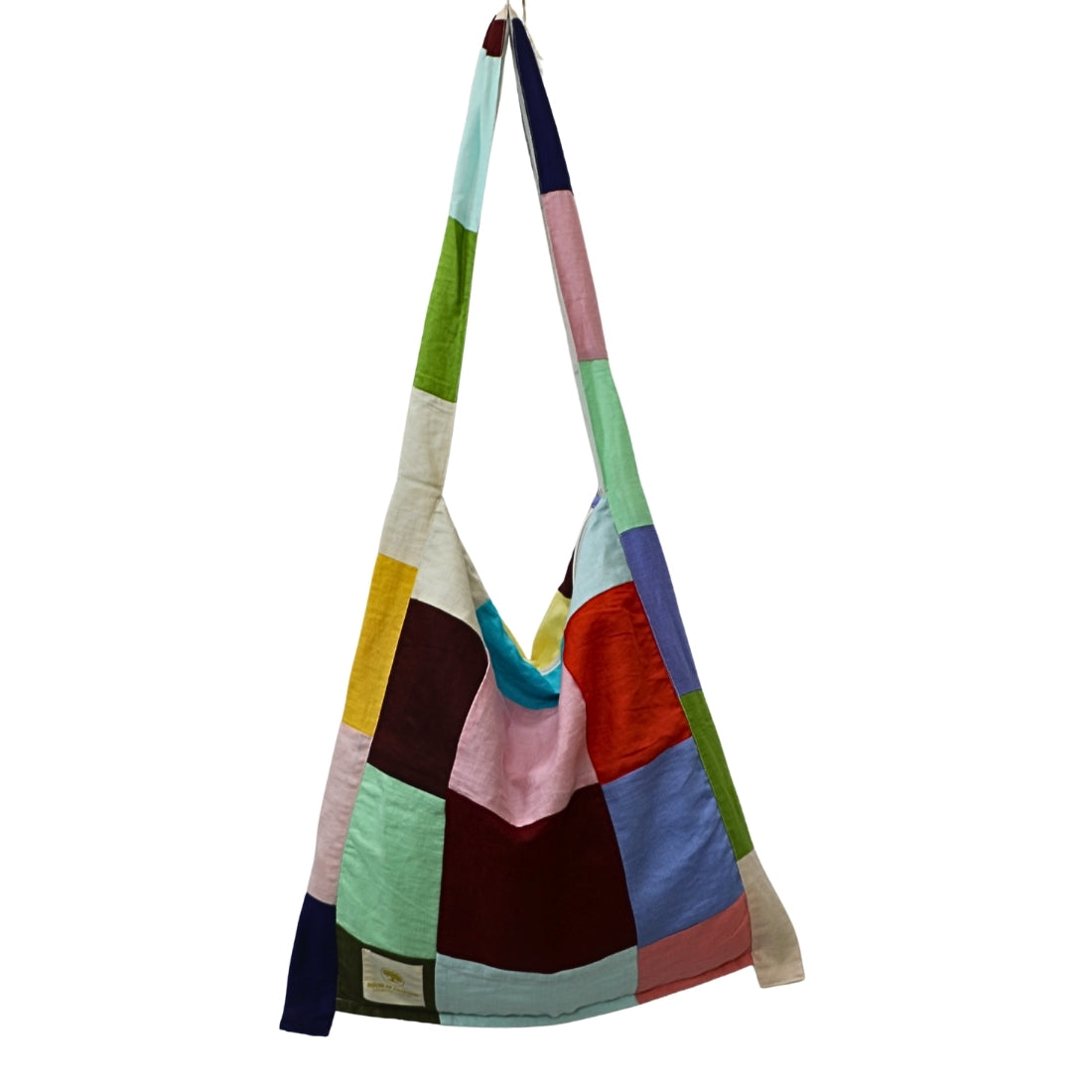 Shop Patchwork Linen Jhola Bag ideal for casual outing A practical and reusable cloth bag designed for everyday needs.