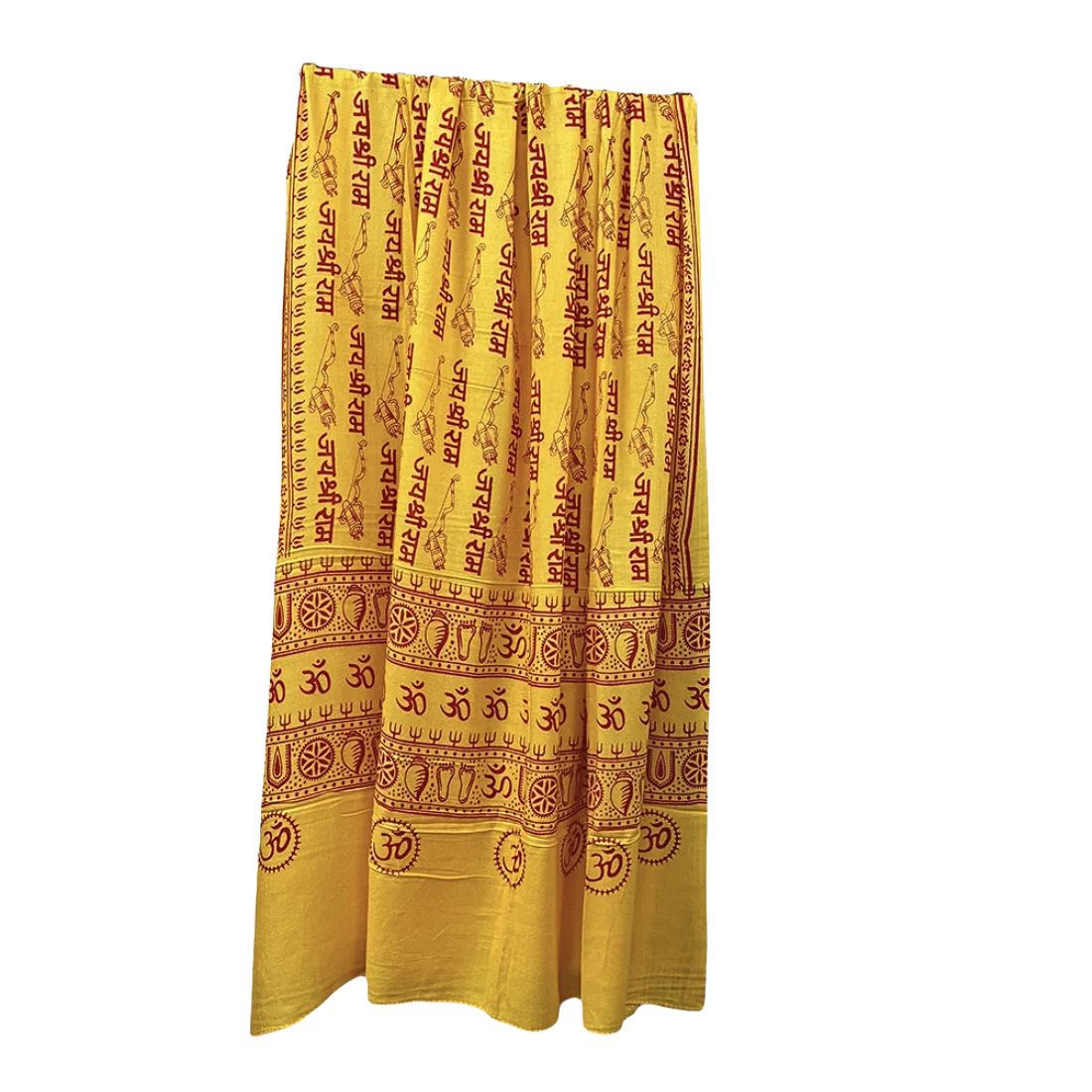 Jai Shree Ram Shawl | Modal Stole Scarf | Saffron & Yellow | Spiritual Devotional Wear
