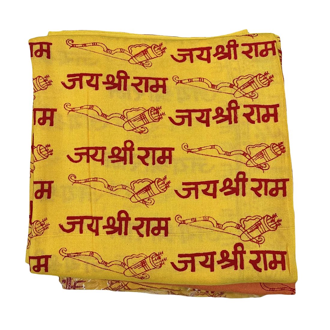 Jai Shree Ram Shawl | Modal Stole Scarf | Saffron & Yellow | Spiritual Devotional Wear