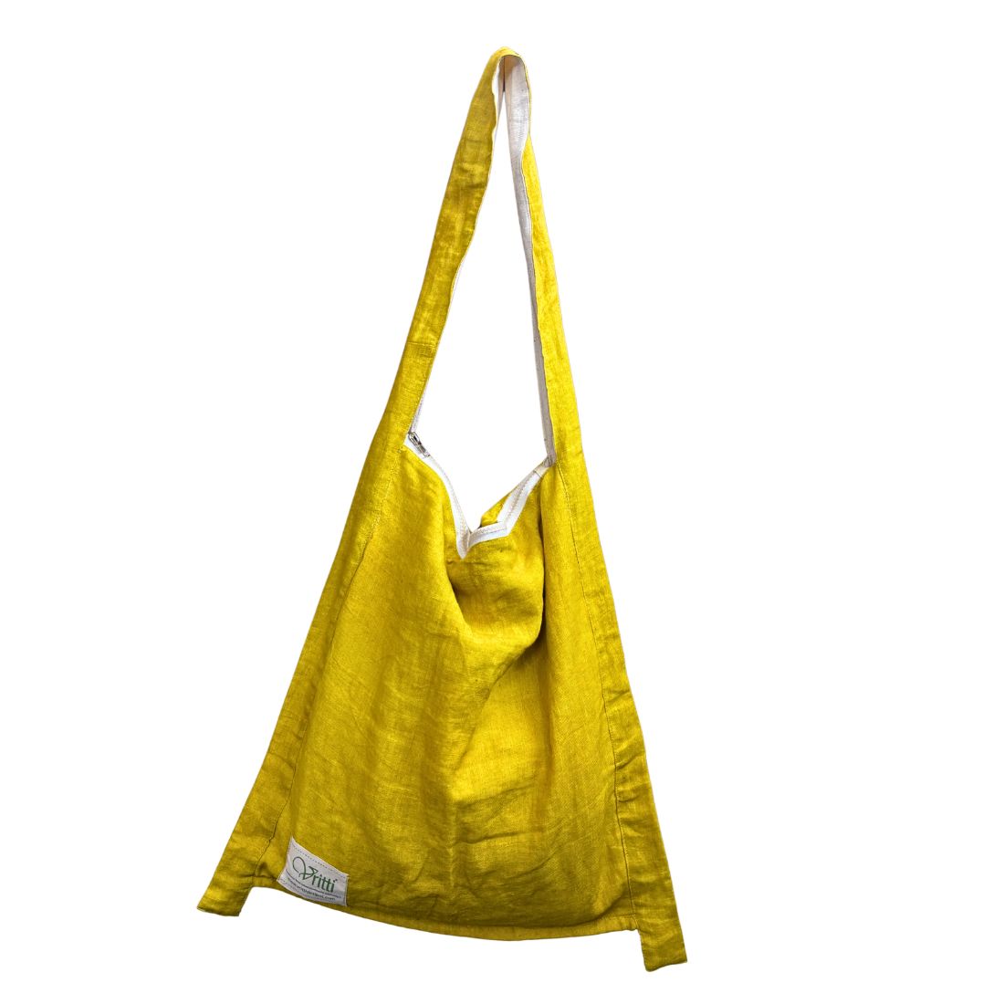 Yellow Linen Jhola Bag | Handwoven Natural Fiber Tote | Artisan Indian Craft
