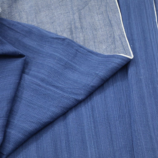 Shop 6 Oz lightweight natural dyed handloom denim fabric — hand spun, hand woven, authentic indigo blue. Made in India. Exclusive at House of Swadeshi. 