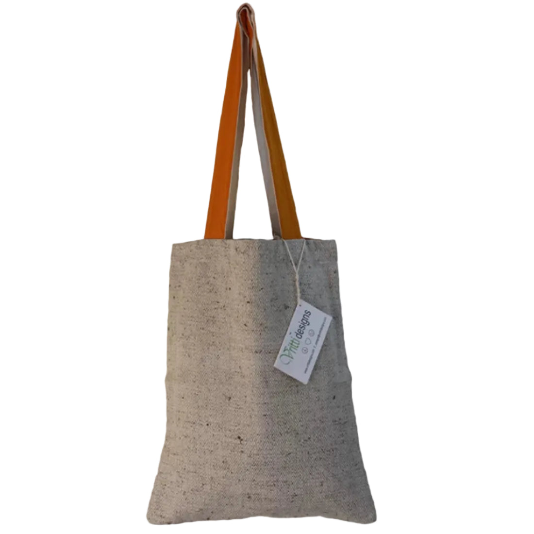 Nettle Cotton Eco Tote Bag | Natural & Yellow | House of Swadeshi