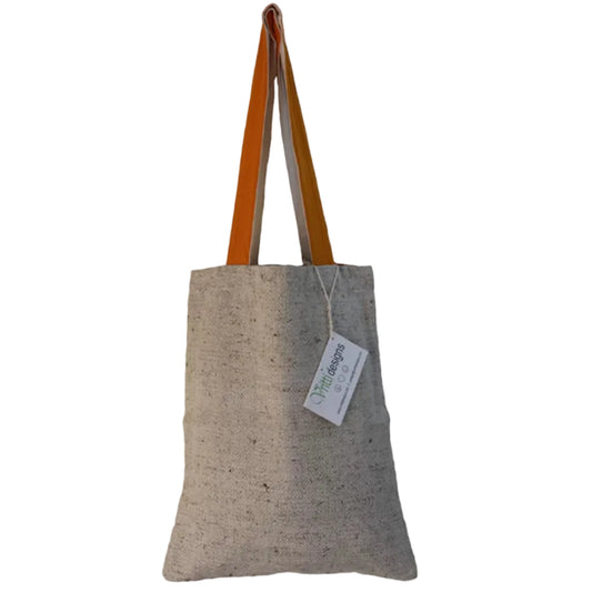 Nettle Cotton Eco Tote Bag | Natural & Yellow | House of Swadeshi