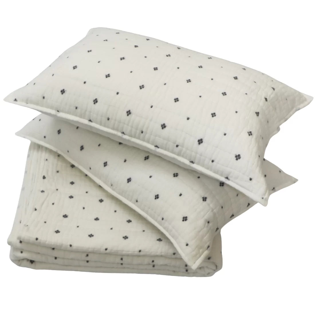 Black and White Quilt Set – Handwoven Jamdani Cotton | House of Swadeshi