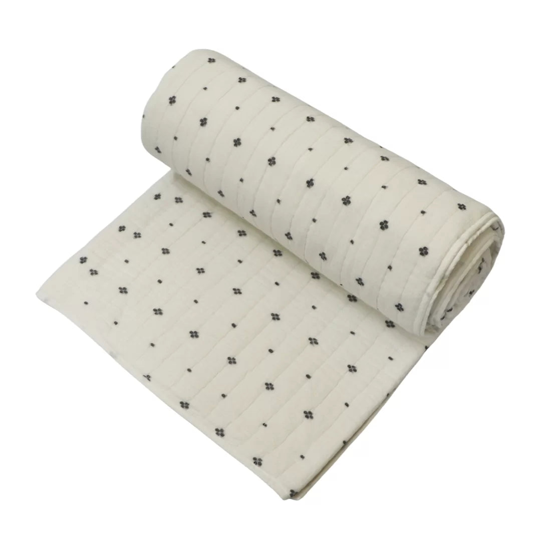 Black and White Quilt Set – Handwoven Jamdani Cotton | House of Swadeshi