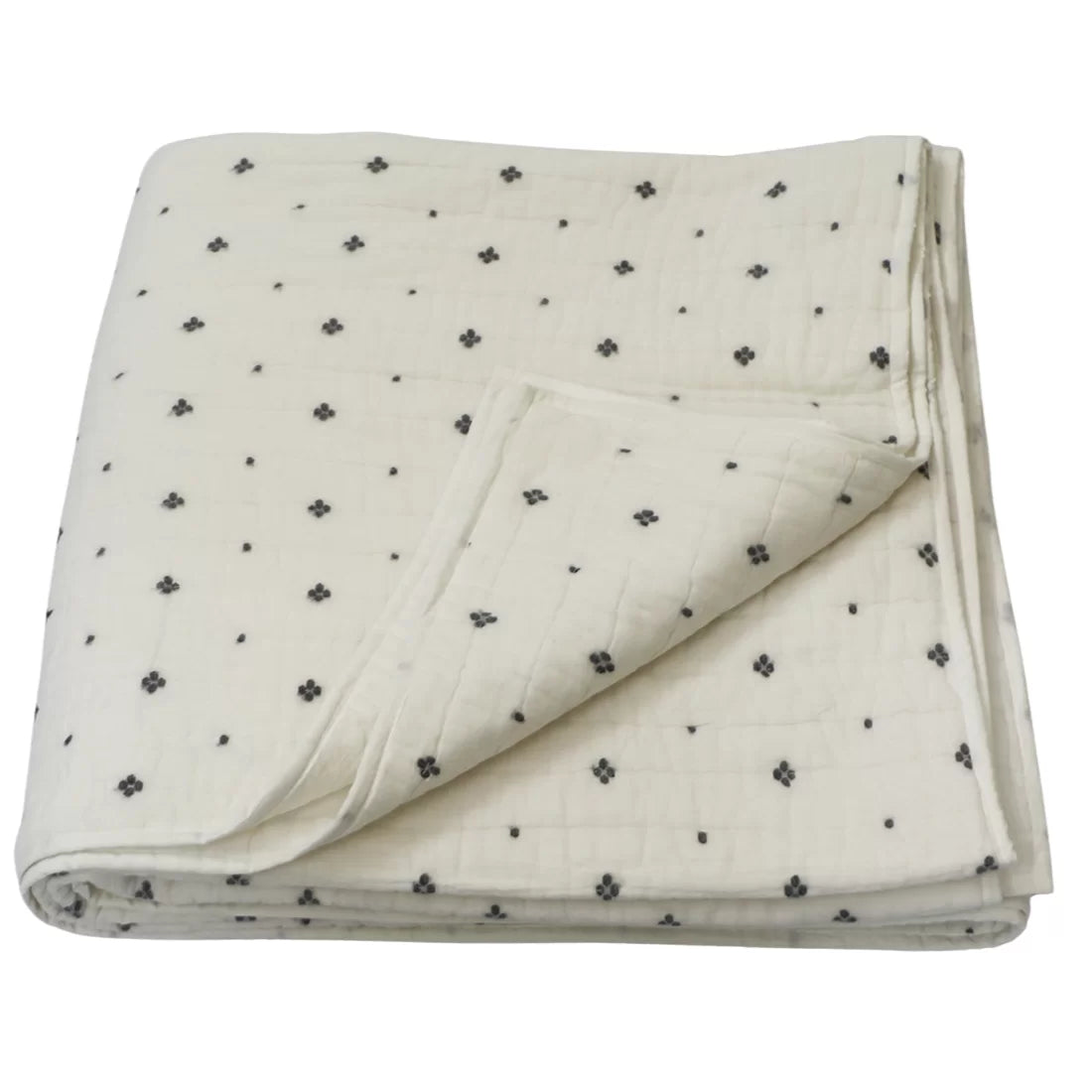 Black and White Quilt Set – Handwoven Jamdani Cotton | House of Swadeshi