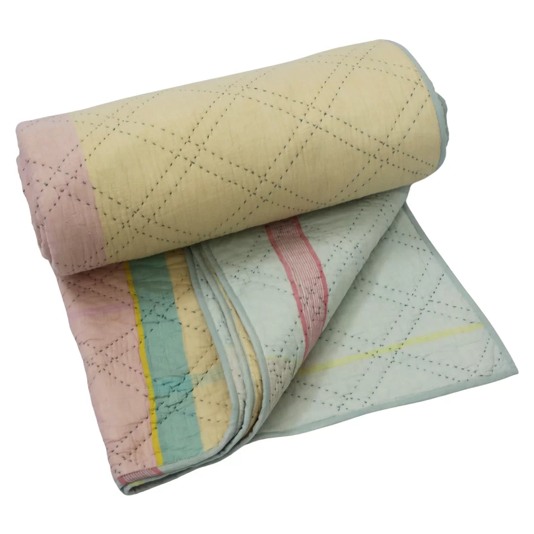 Lightweight Quilt Set – Marshmallow Collection | Egg Nog & Aqua Ice | King, Queen & Twin