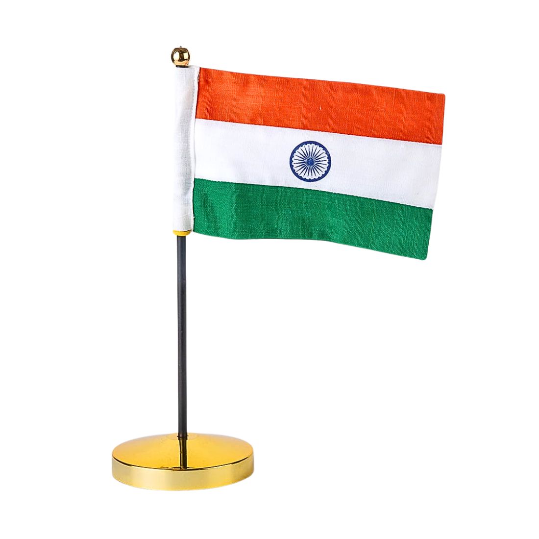Khadi Handloom Table Flag – 4 x 6 Inch Tricolor Miniature Desk Flag | TF 02