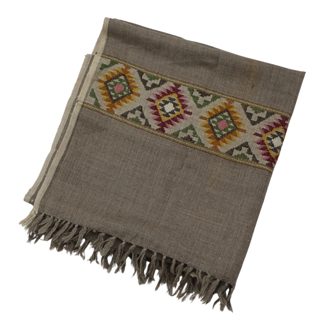 Vintage Wool Shawl with Hand Embroidery – Made in Bharat