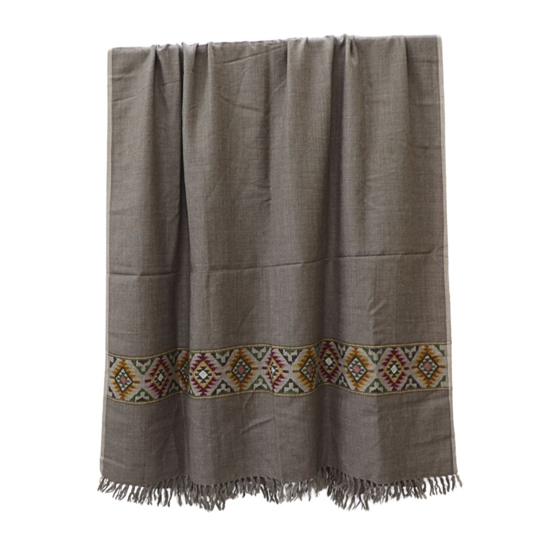 Vintage Wool Shawl with Hand Embroidery – Made in Bharat