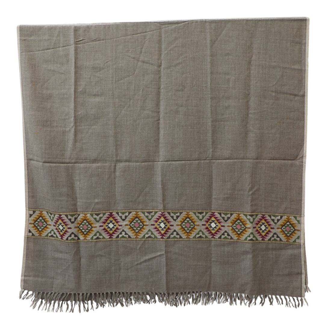 Vintage Wool Shawl with Hand Embroidery – Made in Bharat