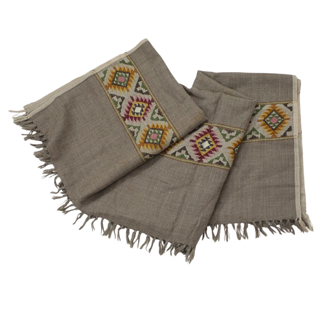 Vintage Wool Shawl with Hand Embroidery – Made in Bharat